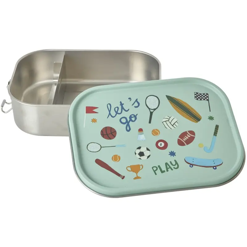 Rice Sports Print Stainless Steel Lunchbox With Moveable Divider Large 1400 Ml 1