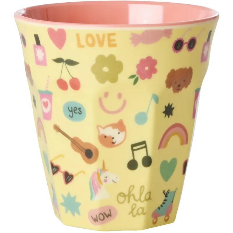 Rice Unicorn Love Print Melamine Cup Medium 250 Ml 1