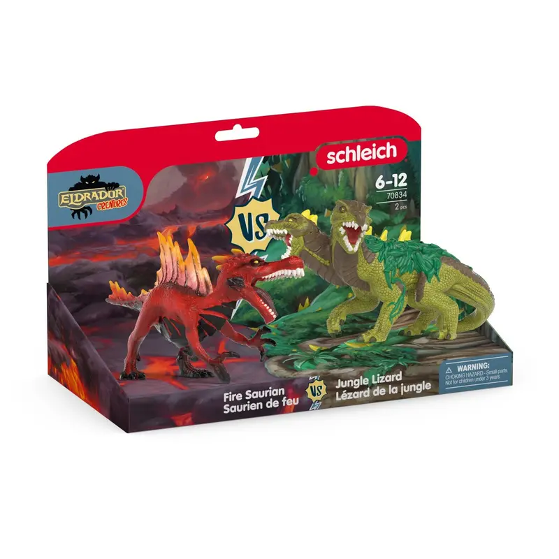 Schleich Fire Saurian Vs. Jungle Lizard 1