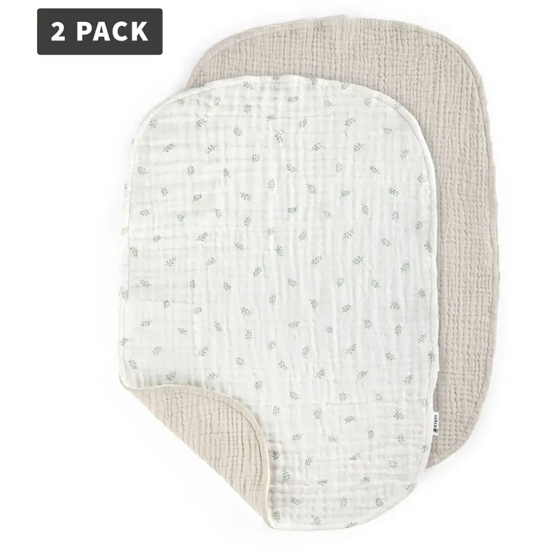 Sebra Beige Sophora Leaves Changing Mat Towels 2-Pack Muslin 1