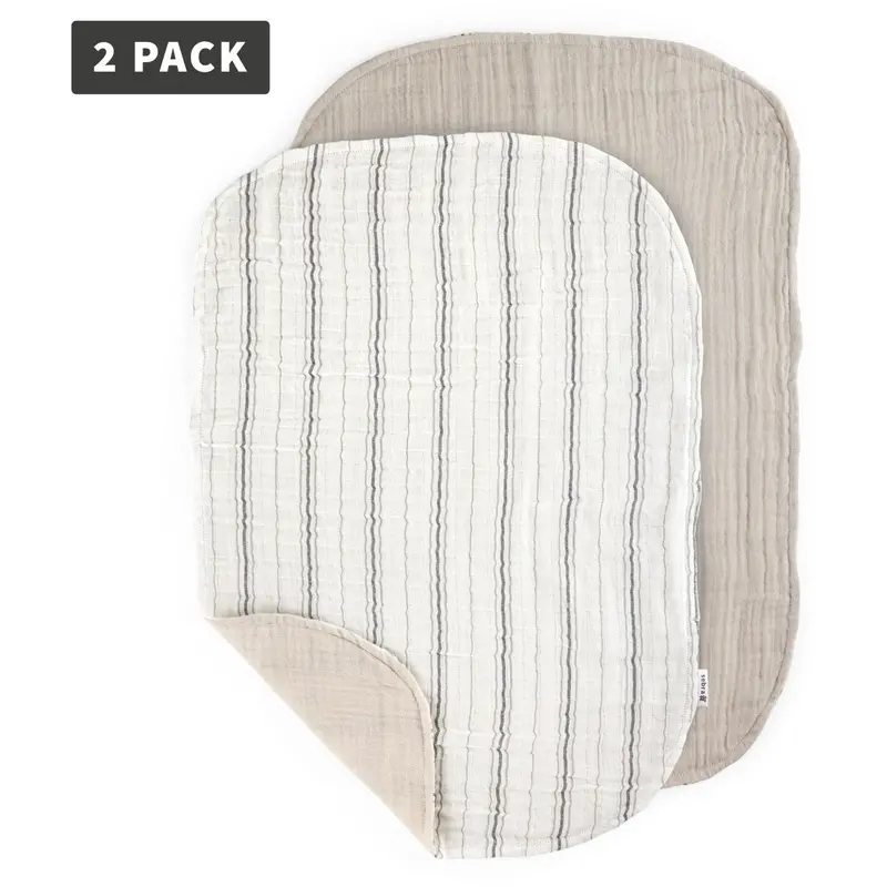 Sebra Beige Stripe Changing Mat Towels 2-Pack Muslin 1