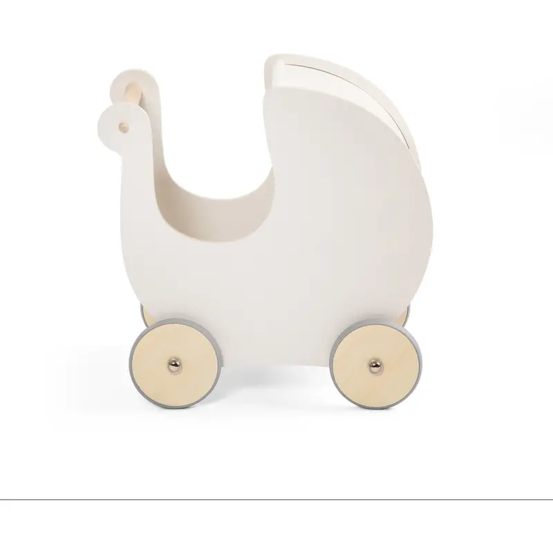 Sebra Classic White Wooden Doll Pram 1