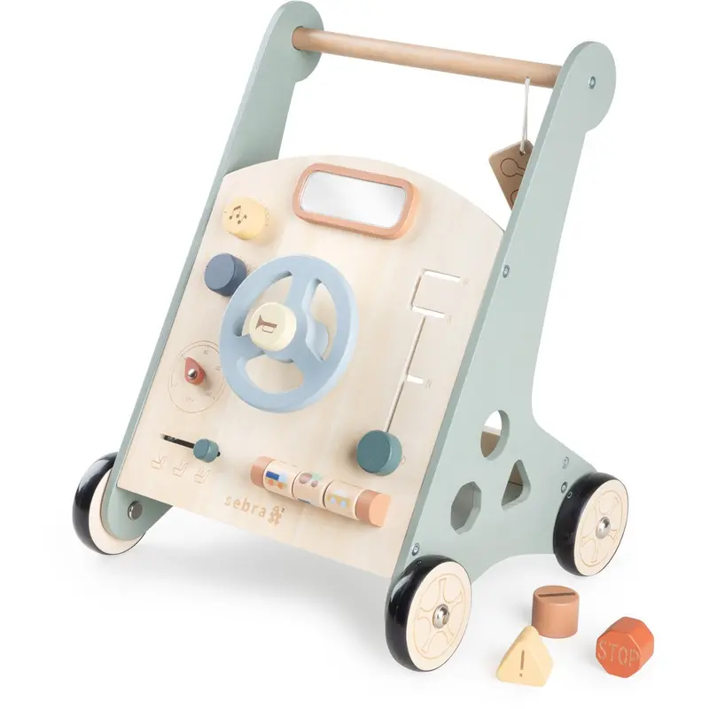 Sebra Wooden Activity Walker Car 1