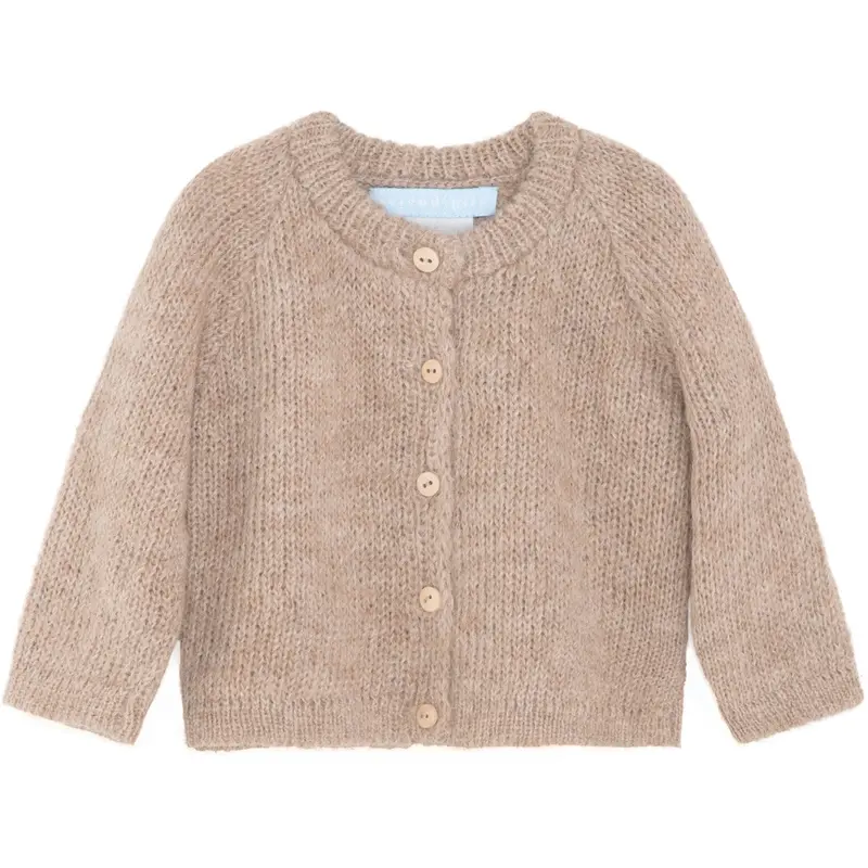 Serendipity Beige Baby Alpaca Suri Cardigan 1