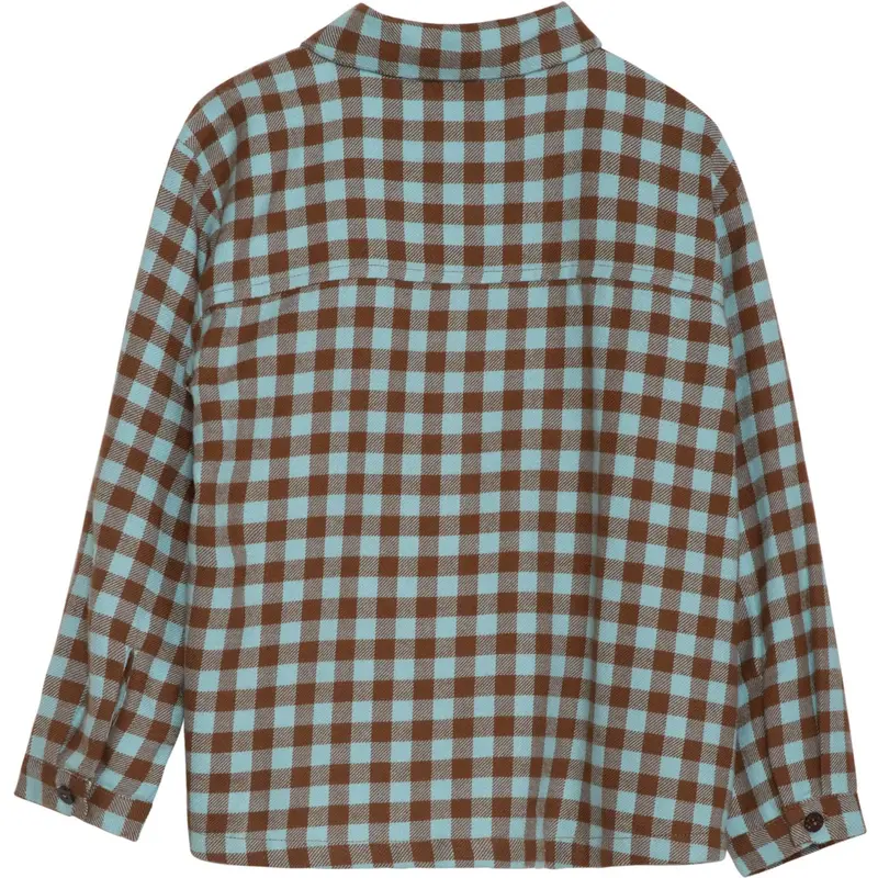 Serendipity Coffee Checks Brushed Collar Shirt 4