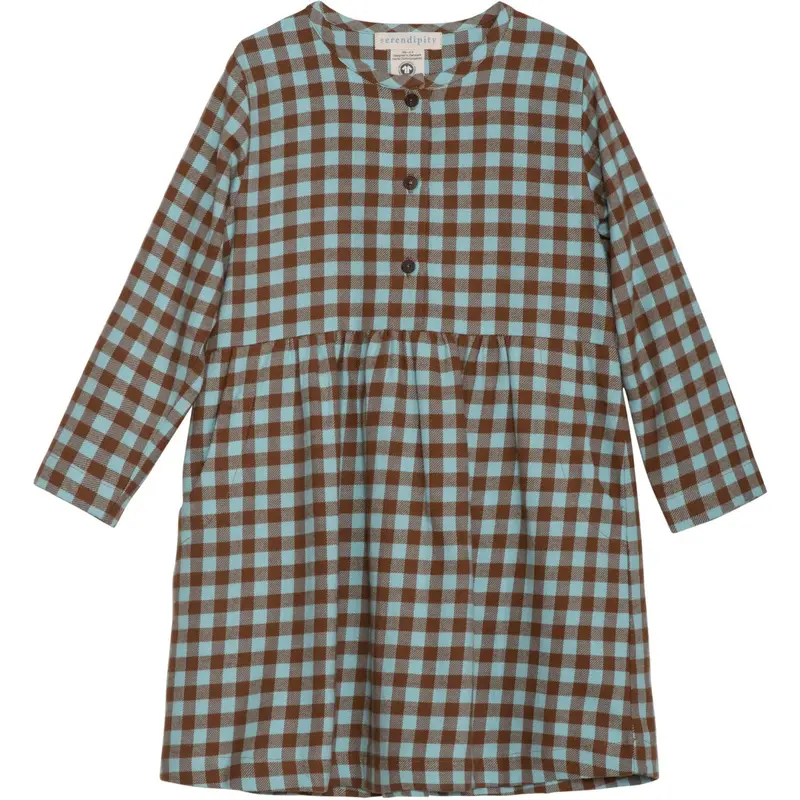Serendipity Coffee Checks Brushed Dress 1