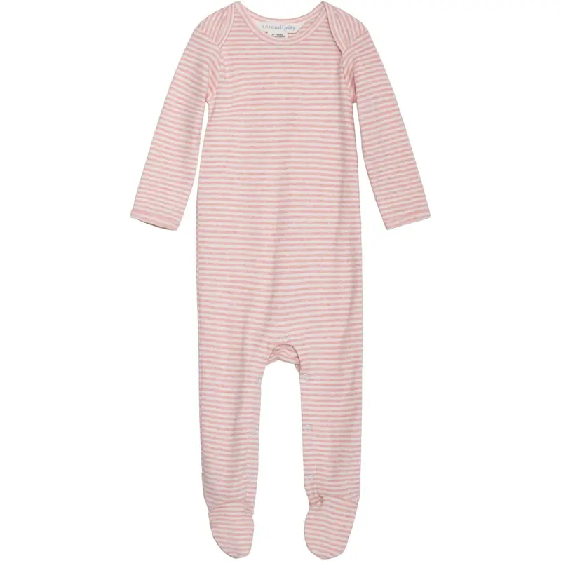 Serendipity Coral/Offwhite Baby Suit Stripe 1