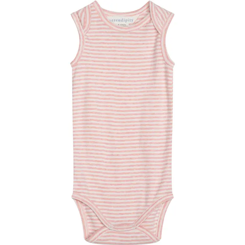Serendipity Coral/Offwhite Baby Tank Stripe 1