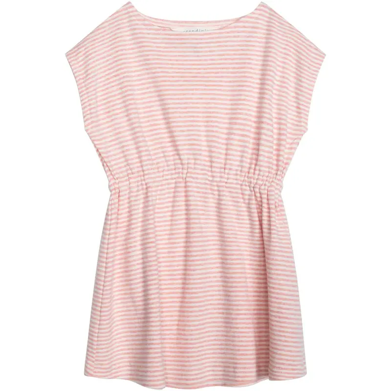 Serendipity Coral/Offwhite Beach Dress Stripe 1