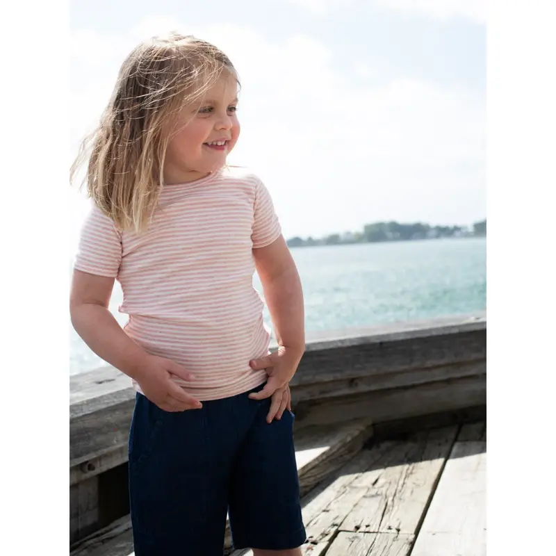 Serendipity Coral/Offwhite T-Shirt Stripe 2