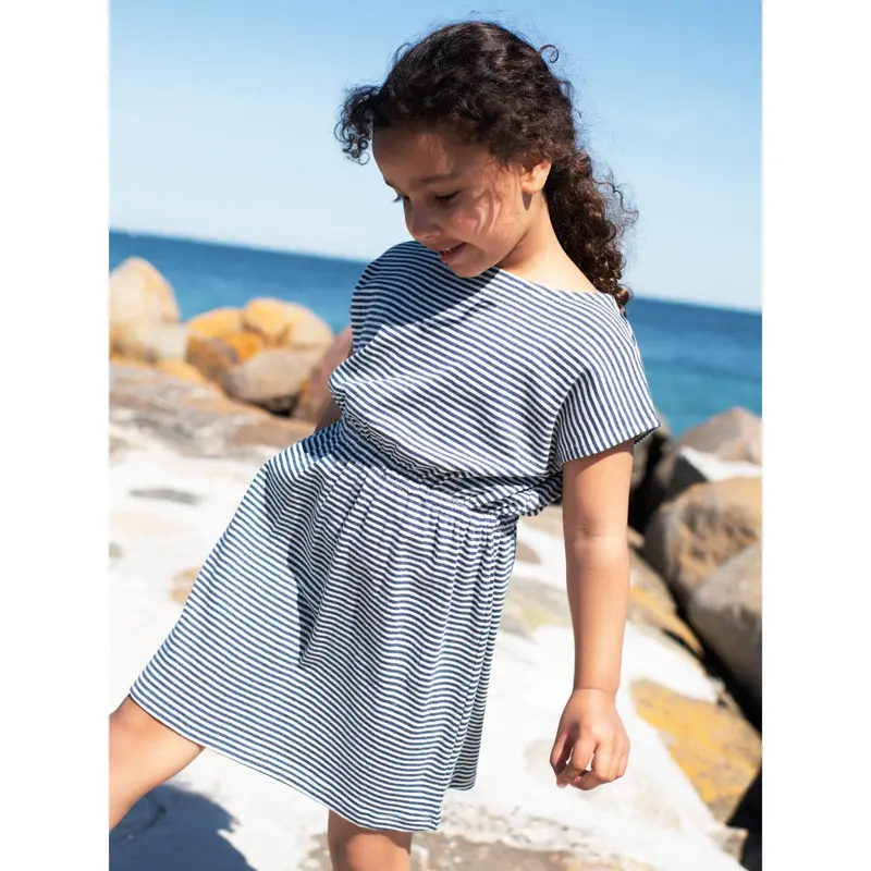 Serendipity Navy/Offwhite Beach Dress Stripe 2