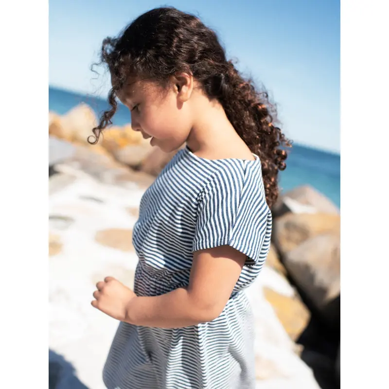Serendipity Navy/Offwhite Beach Dress Stripe 3