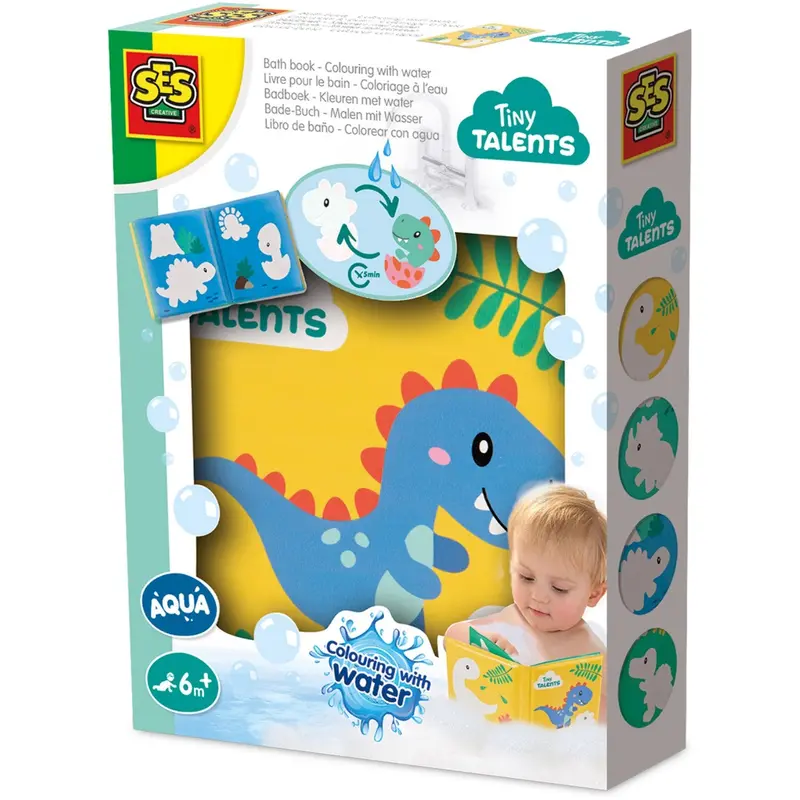 Ses Creative Bathing Game Coloring With Water Dino Bath Book 1