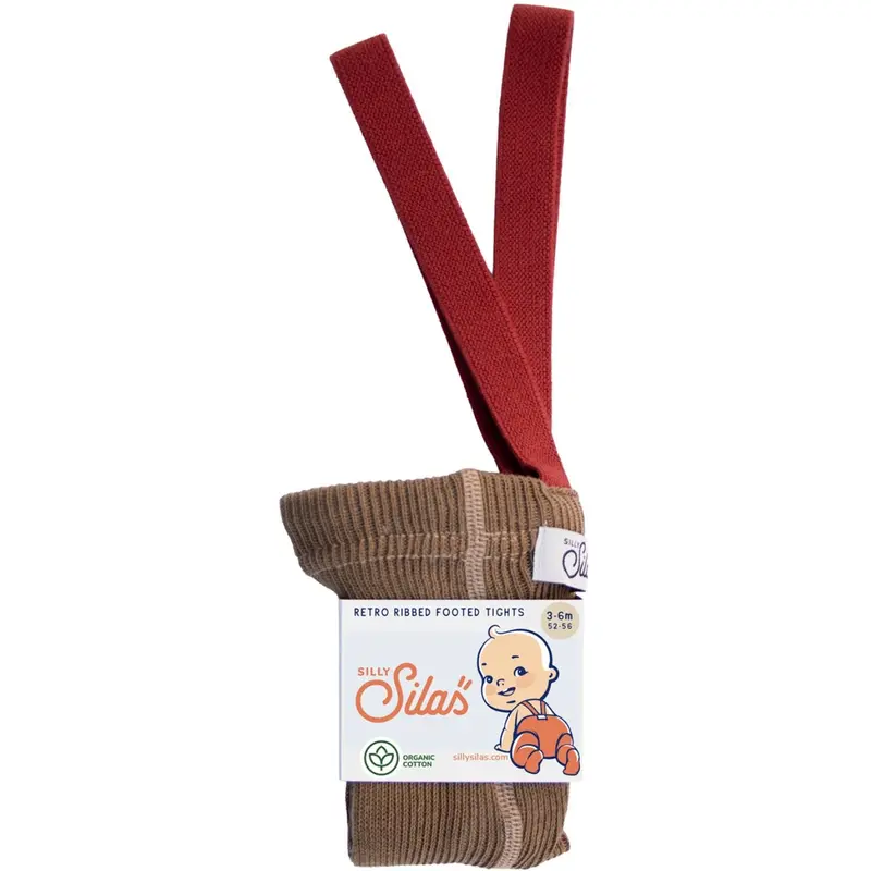 Silly Silas Acorn Brown With Maple Leaf Footed Tights Christmas Edition 1