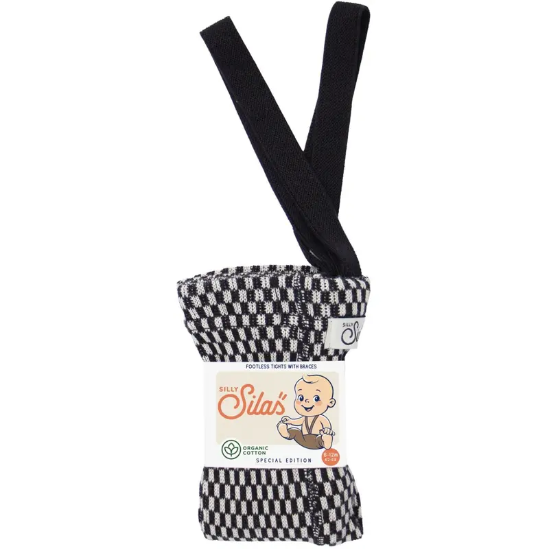 Silly Silas Black X White Checked Special Footless Tights 1