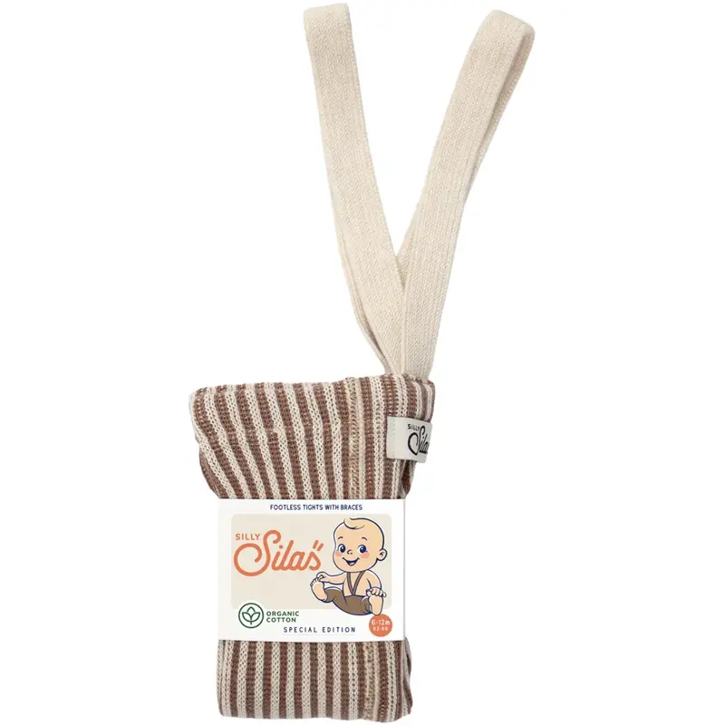 Silly Silas Granola X Cream Striped Special Footless Tights 1