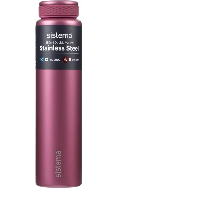 Sistema Fig Purple Stainless Steel Water Bottle 280 Ml 1