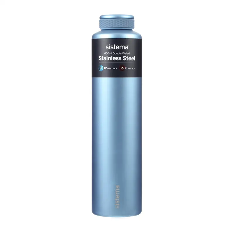 Sistema Peace Blue Stainless Steel Water Bottle 600 Ml 1