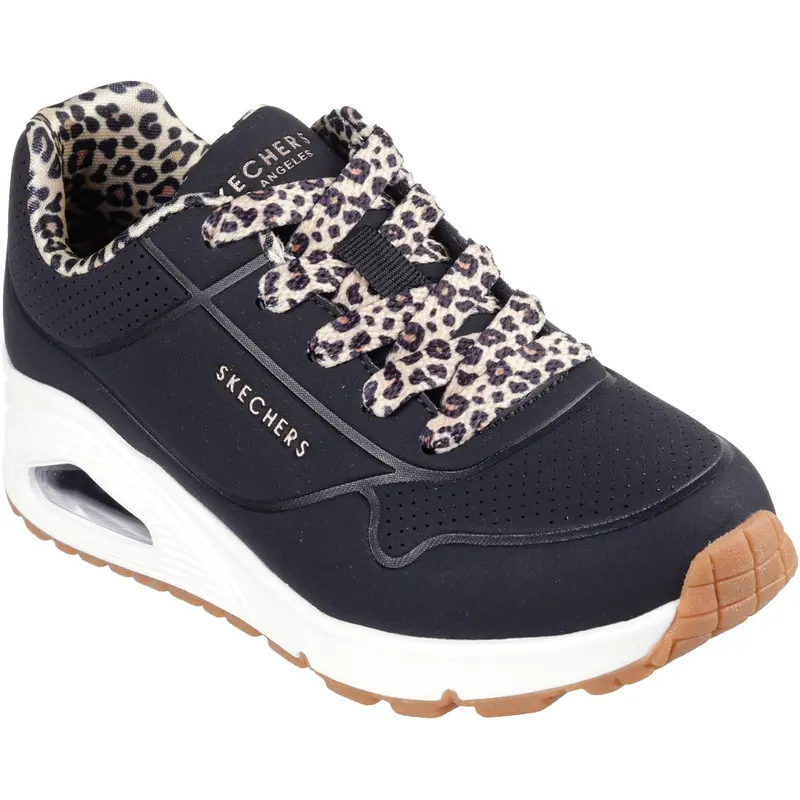 Skechers Black Uno Gen1 Leopard Chic 1