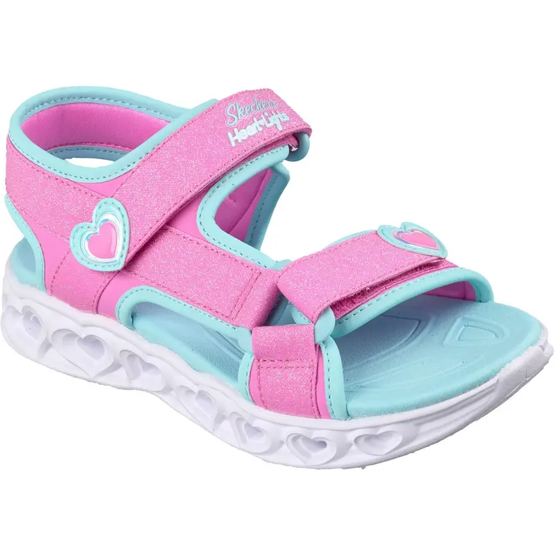 Skechers Pink Heart Lights Sandals 1