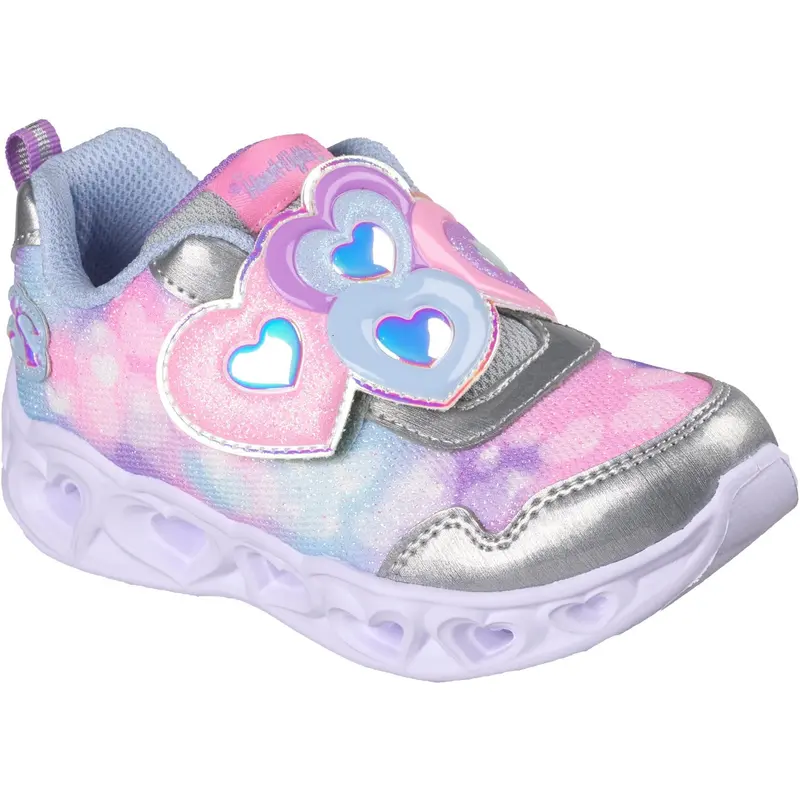 Skechers Silver Heart Lights Lovin Reflection 1