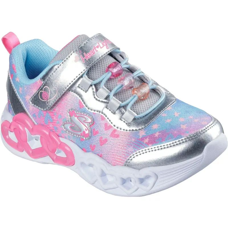 Skechers Silver Infinite Heart Lights - Heart Jewels 1