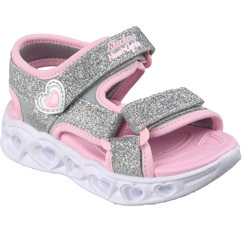 Skechers Silver S LightsXae - Heart Lights Sandals 1