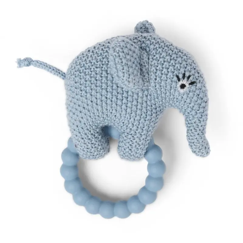 Smallstuff Light Blue Elephant Rattle 1