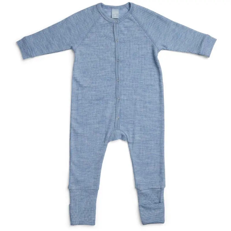 Smallstuff Light Blue Melange Nightsuit Drop Needle 1