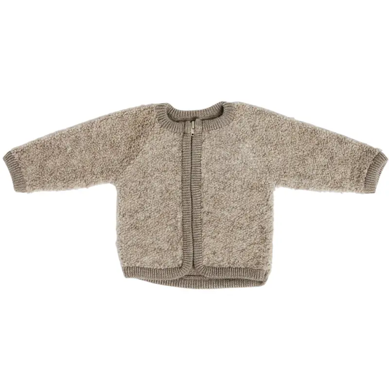 Smallstuff Natur Melange Cardigan With Zipper Bouclé Merino Wool 1