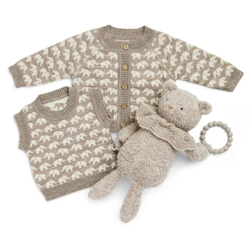 Smallstuff Nature Melange Cardigan Ao Elephants Merino Wool 2