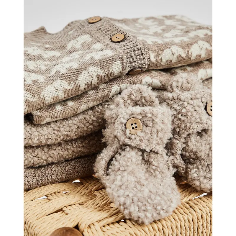 Smallstuff Nature Melange Cardigan Square Knit Merino Wool 2