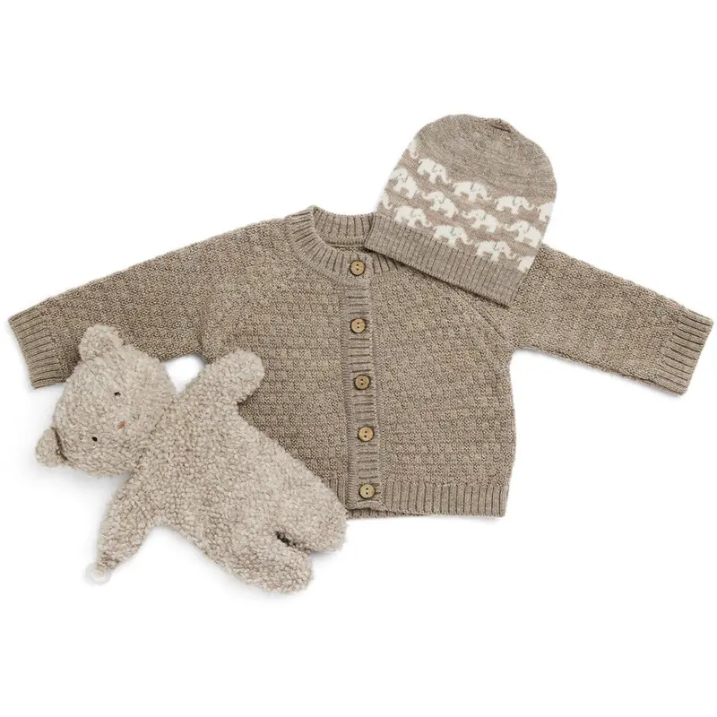 Smallstuff Nature Melange Cardigan Square Knit Merino Wool 3