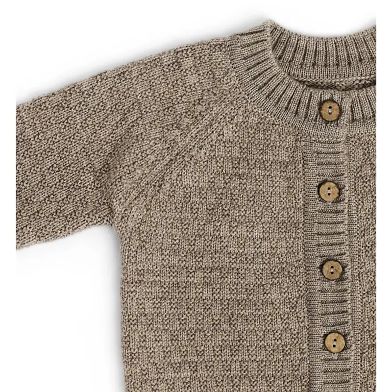 Smallstuff Nature Melange Cardigan Square Knit Merino Wool 4