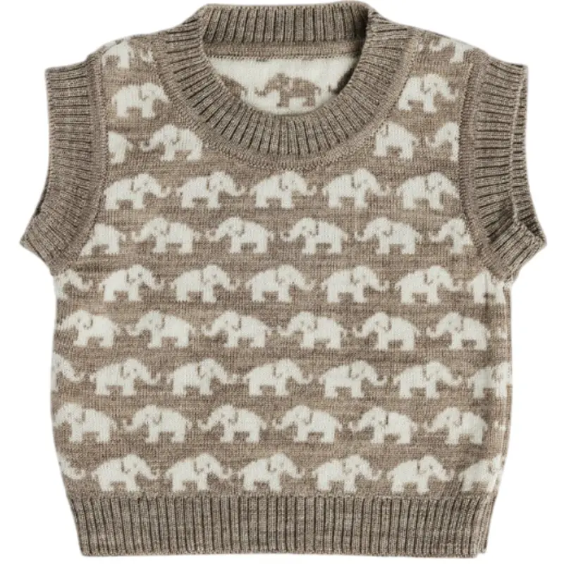 Smallstuff Nature Melange Vest Ao Elephants Merino Wool 1