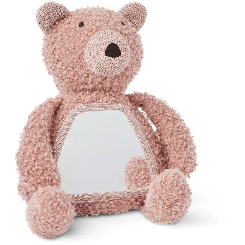 Smallstuff Rose Activity Teddy With Mirror Wool Bouclé 1
