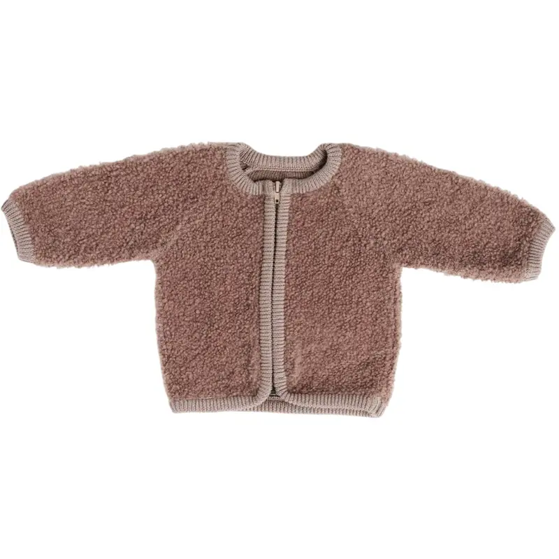 Smallstuff Rose Cardigan With Zipper Bouclé Merino Wool 1