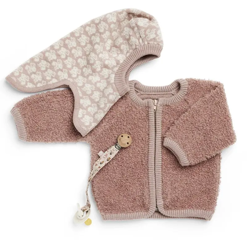 Smallstuff Rose Cardigan With Zipper Bouclé Merino Wool 2