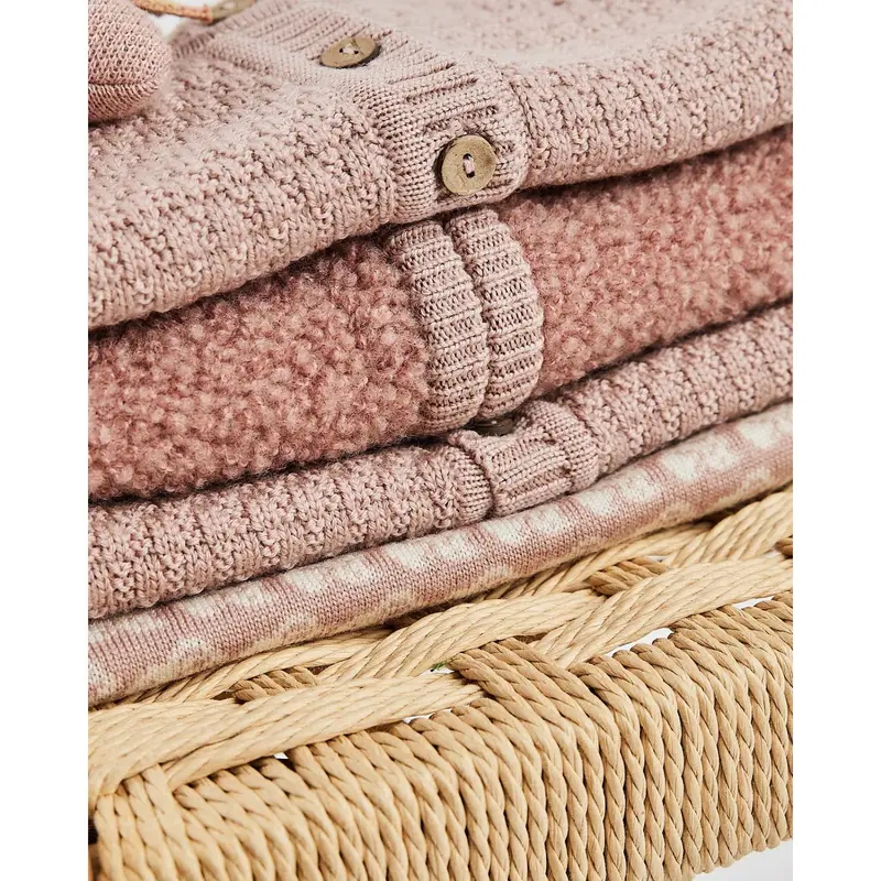 Smallstuff Rose Cardigan With Zipper Bouclé Merino Wool 3