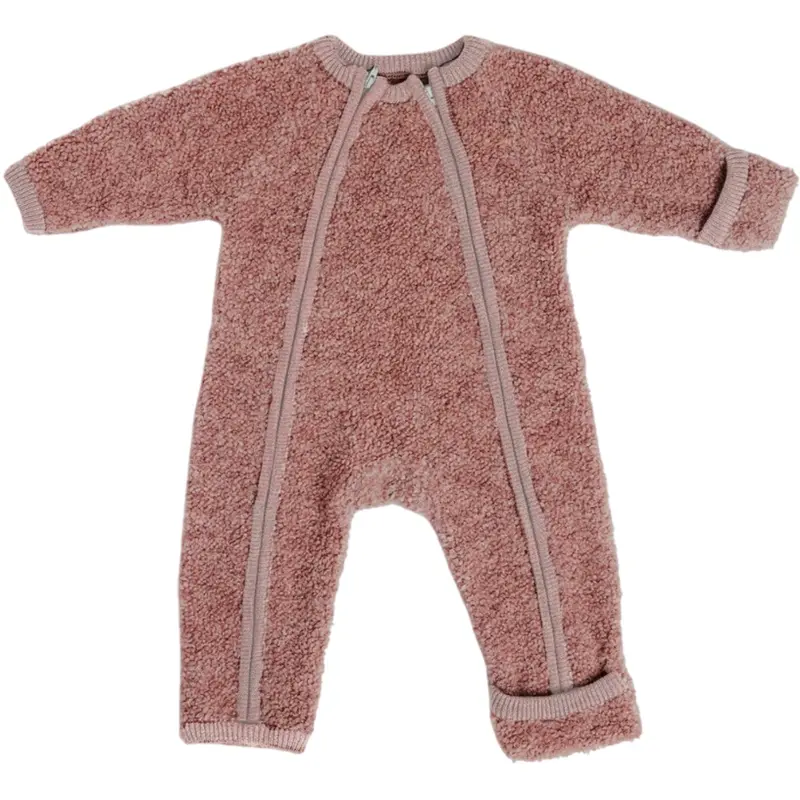 Smallstuff Rose Jumpsuit With Zipper Bouclé Merino Wool 1
