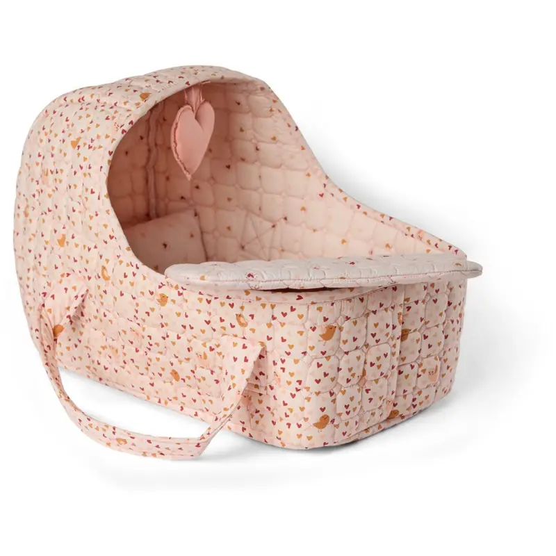 Smallstuff Soft Rose Hearts And Birds Doll Carrier, Pillow And Duvet 1