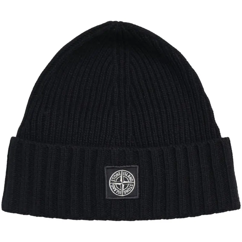 Stone Island Black Beanie 1