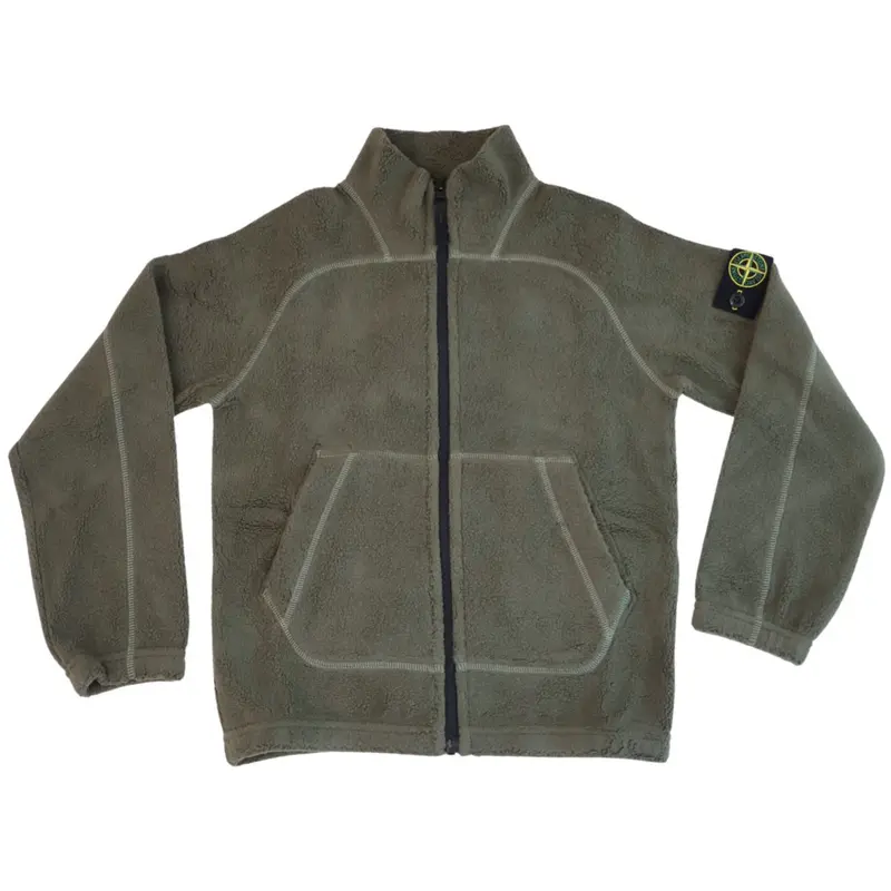 Stone Island Military Green Zip Up Cardigan 1
