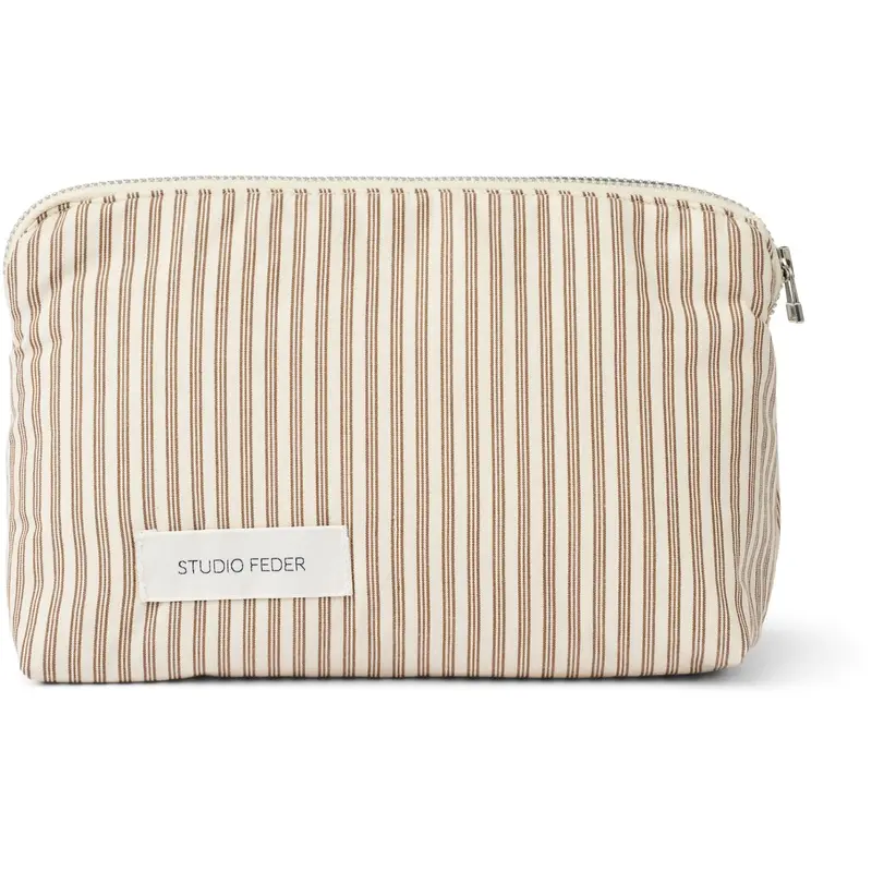 Studio Feder Brown Beach Stripe Celia Mini Toiletry Bag Cotton 1