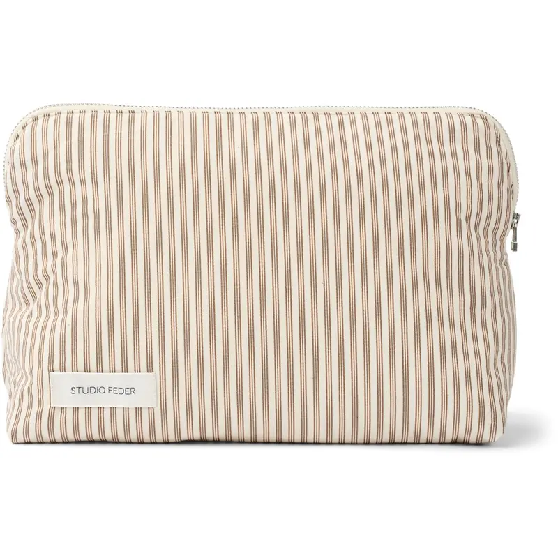 Studio Feder Brown Beach Stripe Celia Toiletry Bag Cotton 1