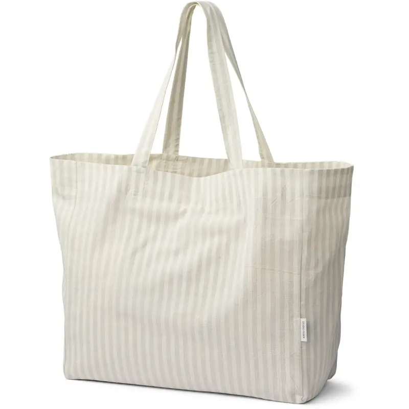 Studio Feder Soft Mint Stripe Hanna Shopper Cot/Lin 1