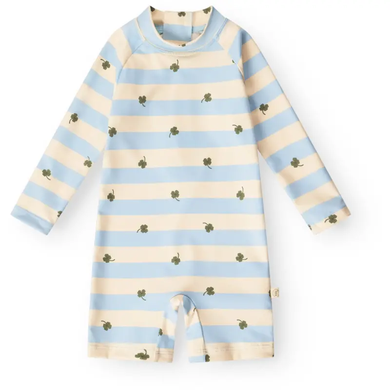 That's Mine Clover Stripes Sune Swim Onesie 1