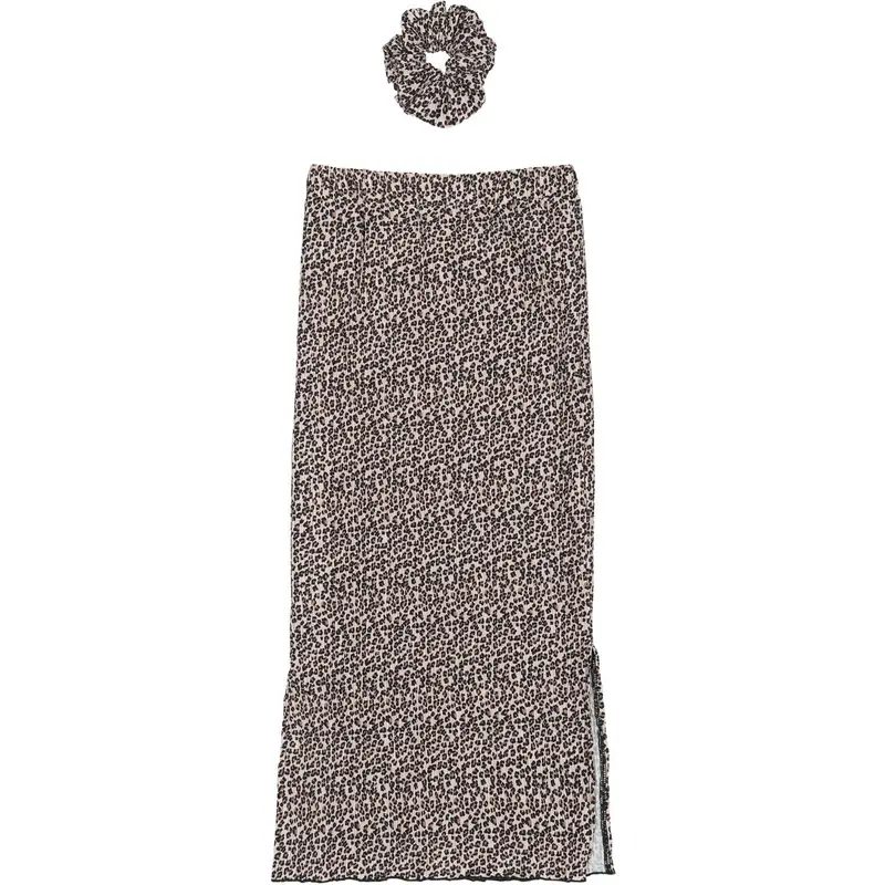 The New Feather Gray Aop Tnpet Long Pleat Skirt 1