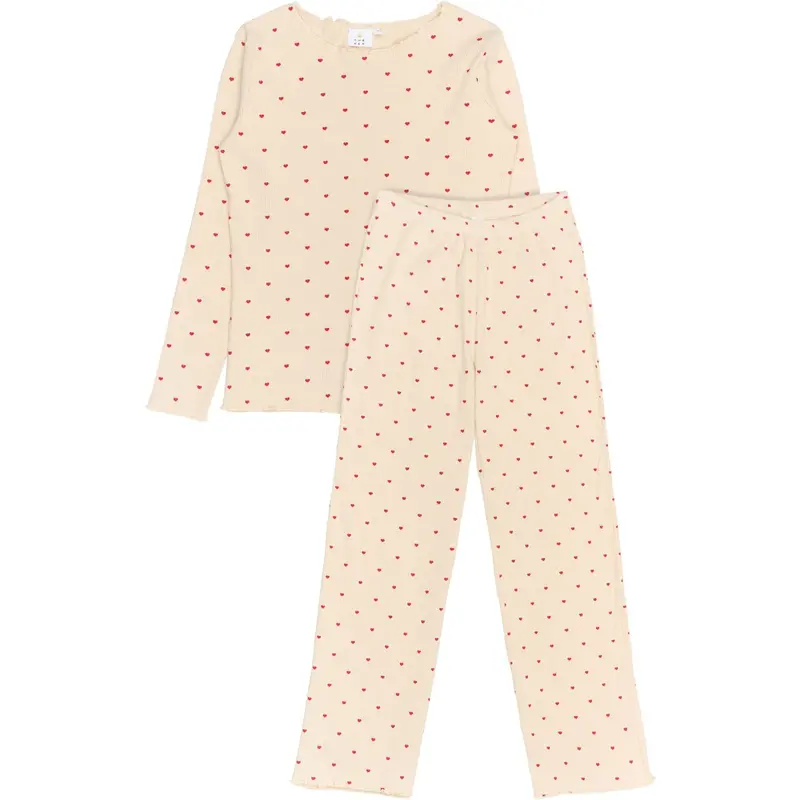 The New Gardenia Aop Holiday Heart Adult Rib Night Set 1