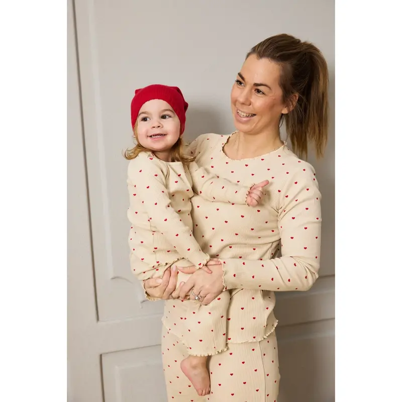 The New Gardenia Aop Holiday Heart Adult Rib Night Set 2